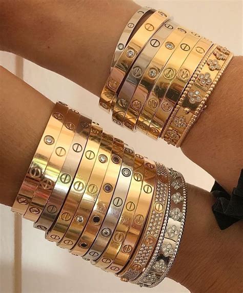 stacking cartier bracelets|cartier bracelet stack in style.